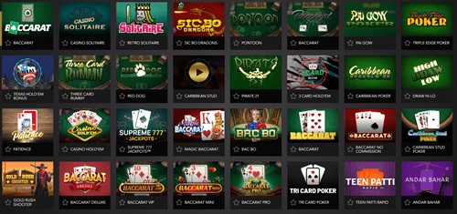 jeux de table casino joka club